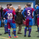 Debut de Jordi Gonzalvo como entrenador de veteranos del FC Barcelona. Foto de Jordi Gonzalvo dirigiendo a los veteranos